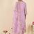 Women Floral Printed Thread Work Linen Kurta with Trousers & With Dupatta