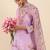 Women Floral Printed Thread Work Linen Kurta with Trousers & With Dupatta