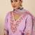 Women Floral Printed Thread Work Linen Kurta with Trousers & With Dupatta