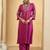 Women Embroidered Thread Work Kurta with Trousers