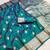 Sea green soft silk blend saree with zari weaving meenakari design