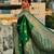 Green soft silk blend saree with zari weaving meenakari design