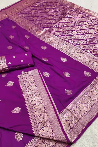 wine soft silk blend saree with zari weaving meenakari design