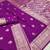 Wine soft silk blend saree with zari weaving meenakari design
