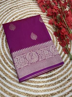 Wine soft silk blend saree with zari weaving meenakari design 3
