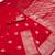 Red soft silk blend saree with zari weaving meenakari design