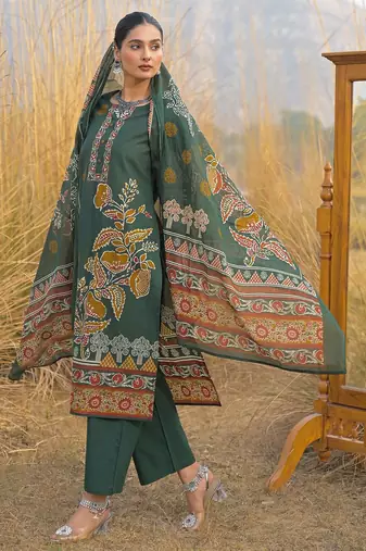 Women Ethnic Motifs Printed Cotton Kurta with Trousers & With Dupatta