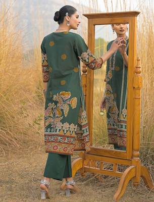 Women Ethnic Motifs Printed Cotton Kurta with Trousers & With Dupatta 4