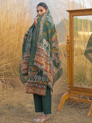 Women Ethnic Motifs Printed Cotton Kurta with Trousers & With Dupatta 5