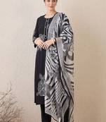 Women Floral Embroidered Thread Work Linen Kurta with Trousers & With Dupatta
