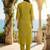 Women Floral Embroidered Thread Work Cotton Kurta with Trousers