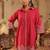 Women Geometric Embroidered Cotton Kurta with Palazzos