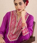 Women Solid Embroidered Kurta with Pyjama