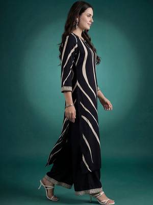 Women Leheriya Printed Beads and Stones Kurta with Palazzos 4