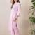 Floral Embroidered Mandarin Collar Thread Work Cotton Kurta & Trouser