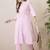 Floral Embroidered Mandarin Collar Thread Work Cotton Kurta & Trouser