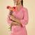 Women Thread Work Cotton Kurta with Trousers