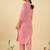 Women Thread Work Cotton Kurta with Trousers
