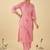 Women Thread Work Cotton Kurta with Trousers