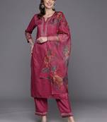 Women Ethnic Motifs Embroidered Thread Work Kurta with Trousers & With Dupatta