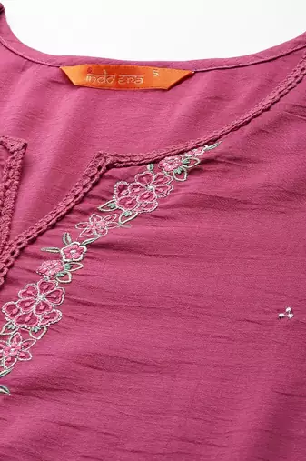 Women Ethnic Motifs Embroidered Thread Work Kurta with Trousers & With Dupatta