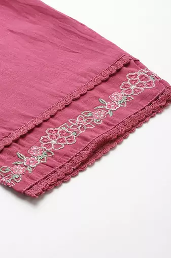 Women Ethnic Motifs Embroidered Thread Work Kurta with Trousers & With Dupatta