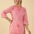 Checked V Neck Thread Work Cotton Straight Kurta With Trousers