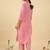 Checked V Neck Thread Work Cotton Straight Kurta With Trousers