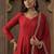Liva Sweetheart Neck Anarkali Kurta With Trousers & Dupatta