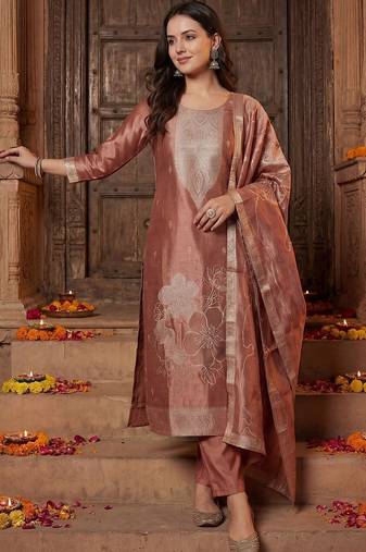 Women Kurta with Trousers & With Dupatta