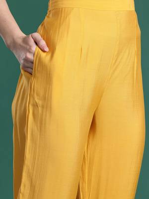 Floral Embroidered Thread Work Kurta with Trousers & With Dupatta 3