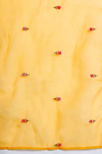 Floral Embroidered Thread Work Kurta with Trousers & With Dupatta