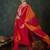 Floral Yoke Design Round Neck Zari Straight Kurta With Trousers & Dupatta