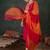 Floral Yoke Design Round Neck Zari Straight Kurta With Trousers & Dupatta