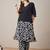 Geometric Printed V-Neck Cotton A-Line Kurta With Palazzos
