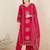 Ethnic Motifs Printed Cotton V-Neck Straight Kurta with Trousers & Dupatta