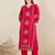 Ethnic Motifs Printed Cotton V-Neck Straight Kurta with Trousers & Dupatta