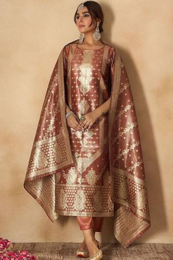 Women Ethnic Motifs Kurta with Trousers & With Dupatta