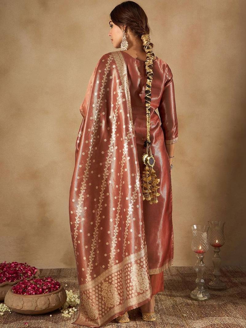 Women Ethnic Motifs Kurta with Trousers & With Dupatta