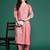Floral Embroidered Sequinned Cotton Kurta with Trousers