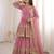 Pink Faux Georgette Embroidered Lehenga Set with Dupatta
