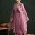 Women Floral Yoke Design Thread Work Kurta with Trousers & With Dupatta