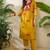 Women Animal Printed Tiered Thread Work Cotton Kurta with Trousers