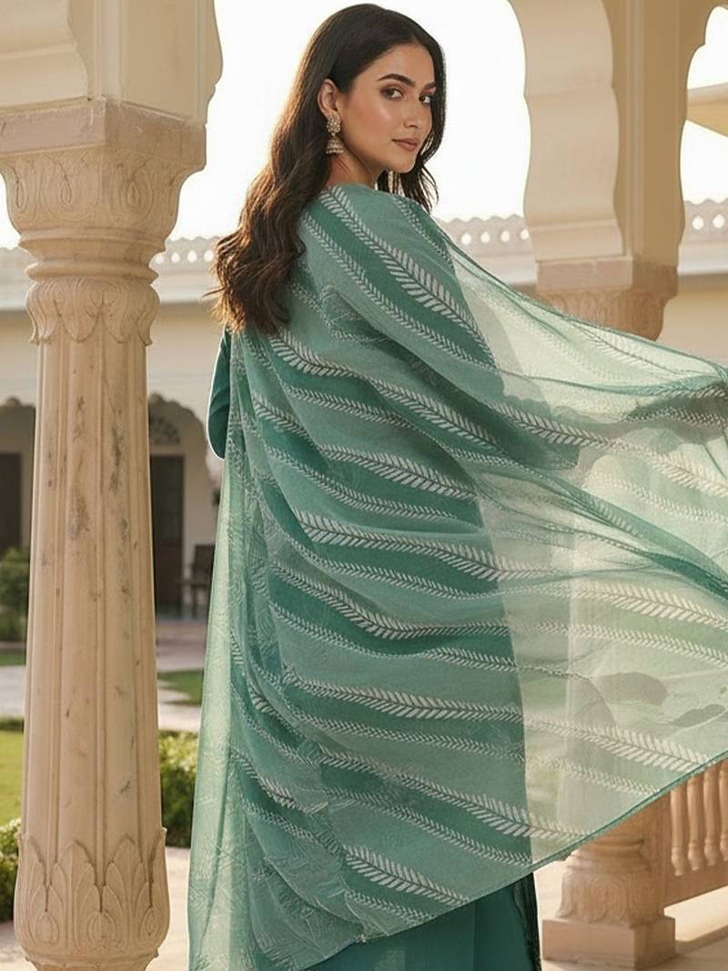 Women Ethnic Motifs Embroidered Thread Work Kurta with Trousers & With Dupatta