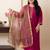 Women Embroidered Thread Work Kurta With Trousers & Dupatta