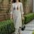 Women Printed Beads and Stones Cotton Kurta with Trousers