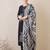 Floral Embroidered Round Neck Sequinned Linen Kurta With Trousers & Dupatta