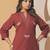 Women Embroidered Thread Work Cotton Kurta with Palazzos