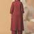 Women Embroidered Thread Work Cotton Kurta with Palazzos