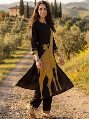 Women Animal Printed Kurta with Palazzos 3